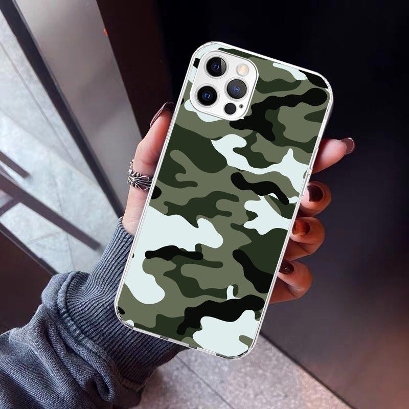 Camouflage Military Phone Case For iPhone 17 Air 16 15 Pro Max 14 Plus 13 Mini 12 11 Cover 7 8 SE Silicone Shell Print Fundas 17