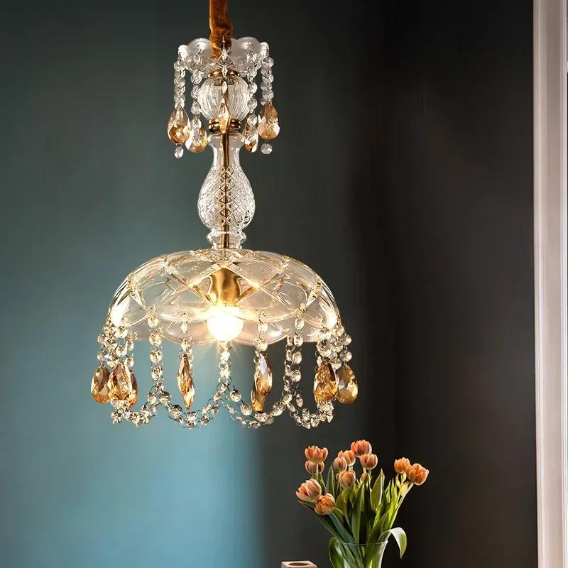 Luxury Vintage LED Crystal Chandelier Dining Room Children's Room Living Room Bedroom Entryway Attic Art Deco Pendant Lamp