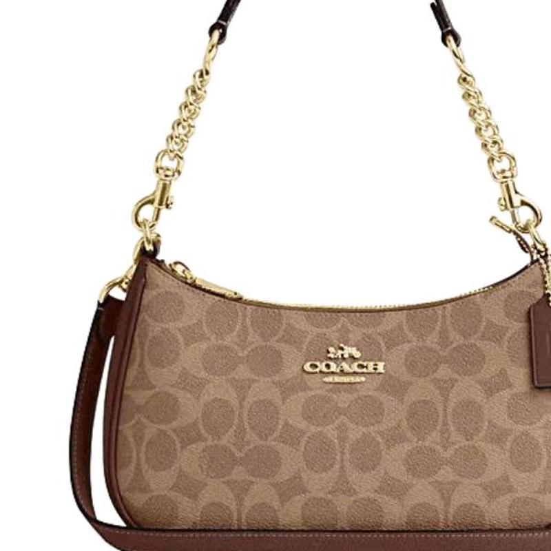 Coach Teri Signature Plátno Kůže Řetěz Taška přes rameno Denní CV933-IMXHE