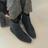 Korean simple woolen inner height-increasing short boots for women's 2025 autumn and winter new versatile and thin zipper thin boots