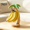 Tropical Kitchen Decor Wooden Banana Hanger, Coconut Tree Shape, with Metal Hook, Fruit Stem Hanger Theme Stable Base Rack, for Countertop Solid Wood
