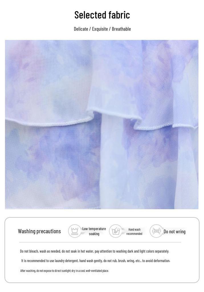 Elegante Vestido de Verano de Gasa Floral para Niñas - Falda Estilo Princesa 2026