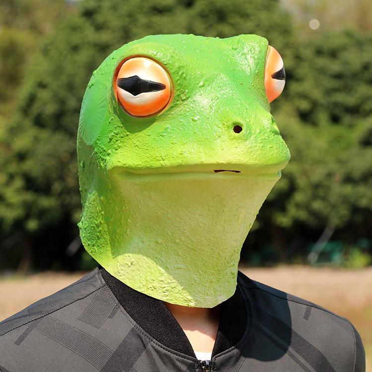 Halloween frog headgear, funny animal mask, live broadcast ghost face, film and television performance props, stage performance supplies