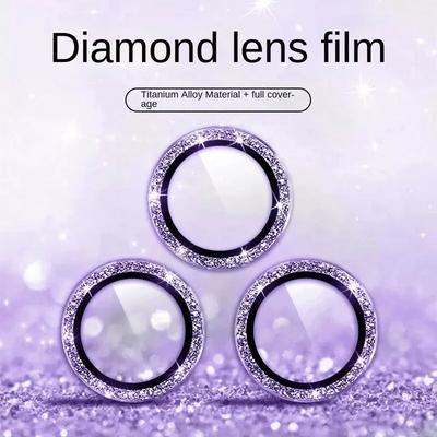 Glitzer Diamant Kamera Objektivschutz für IPhone 15 14 13 12 11 Pro Max Mini Kamera Metallring Glas