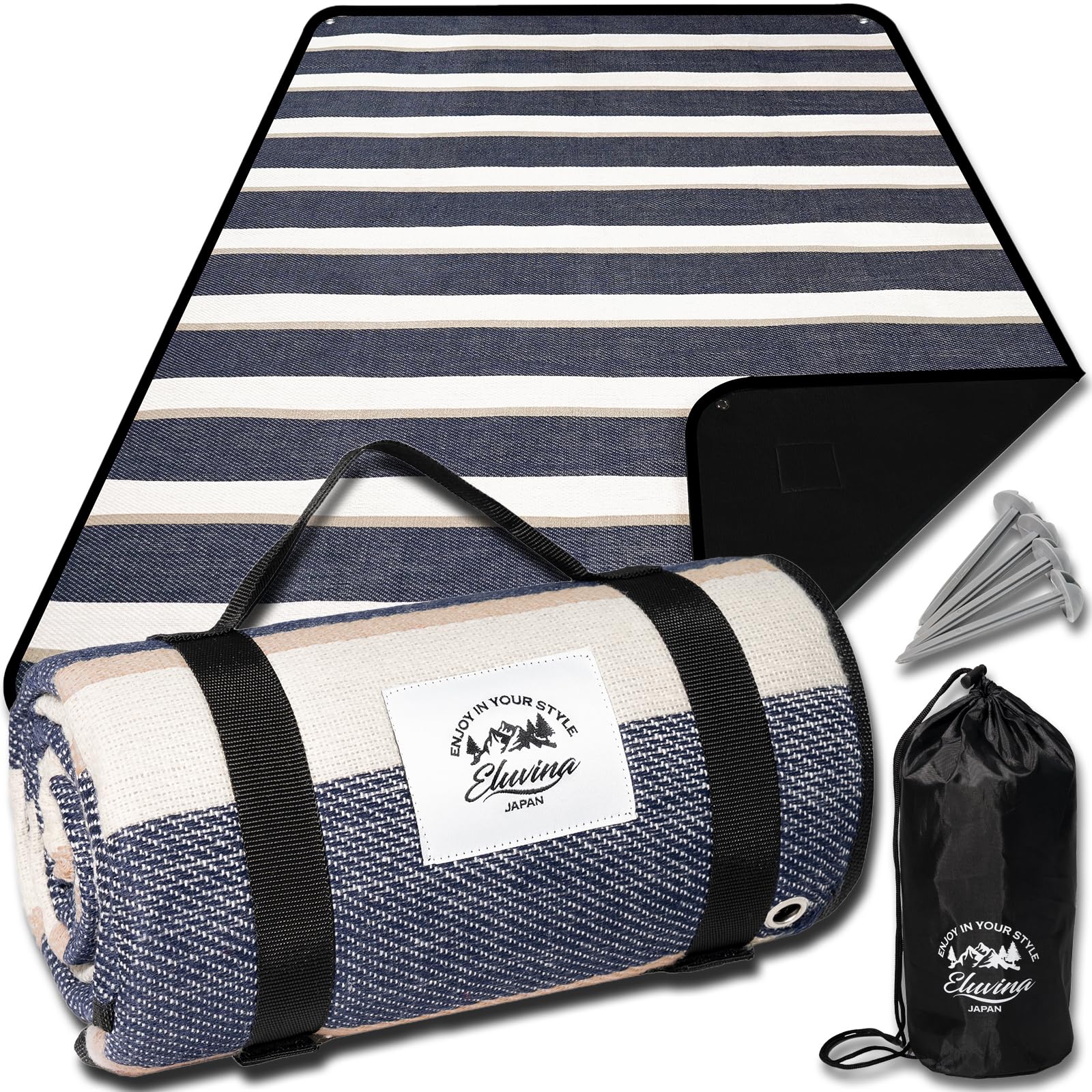 

на BEPAL Пикник Для Элювины [Рекомендуемая Сетка] Простыня, Толстая, 1-2 человека, 100x150см, Большая, Компактная, Водонепроницаемая, Стильная, (полосы)