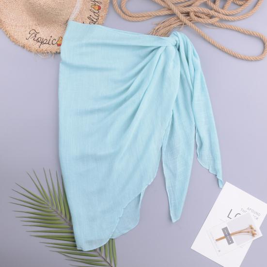 Elegant Swimwear Skirt Easy Match Polyester Strap Design Solid Swimsuit Skirt for Beach