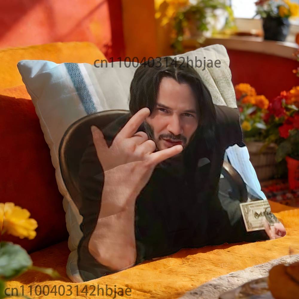 K-Keanu R-Reeves Kissenbezug Für 45x45cm 55x55cm 30x30cm Quadratischer Auto-Kissenbezug Heim-Schlafzimmer-Dekor Geschenk