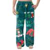 Men's Flannel Pocket Casual Pants, Printed Pocket Casual Pants, Home Sleeping Pants