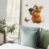 Cartoon Kamera Maus und Schmetterlinge Wandaufkleber für Schlafzimmer Wohnzimmer Eingangsbereich Abnehmbar Selbstklebend Heimdekoration