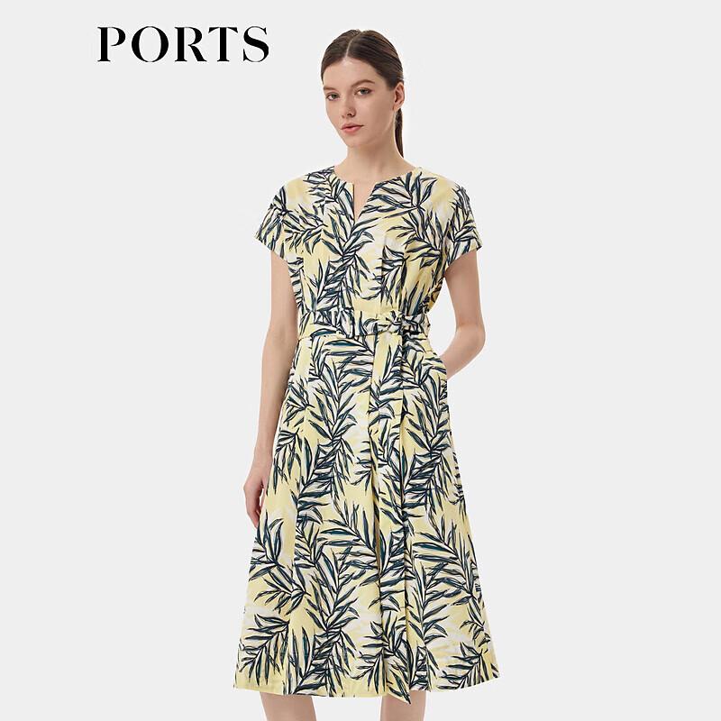 

PORTS Women s Cotton Belted A-line Dress S
