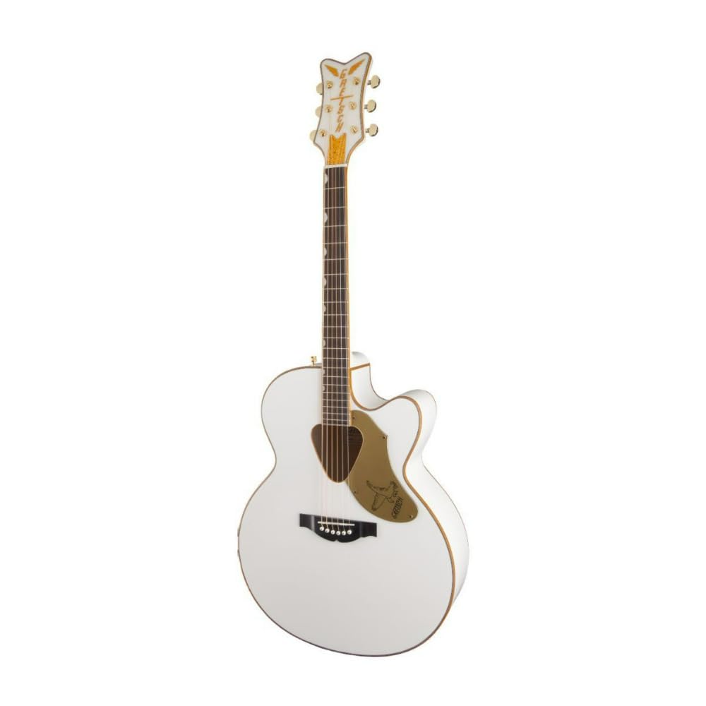 Gretsch 5022CWFE Rancher Falcon Jumbo Cutaway Acoustic Guitar - White, Acoustic/Electric ()
