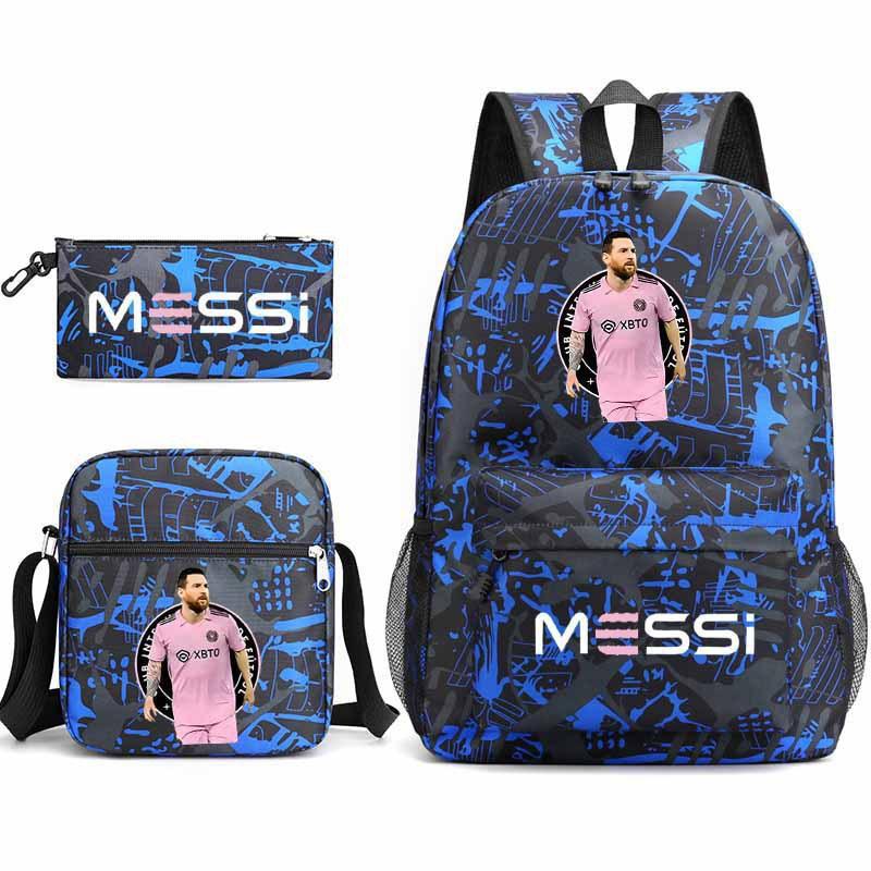 Lionel Messi · Peripheral Printed School Bag Three-Piece Pencil Case Shoulder Bag Backpack