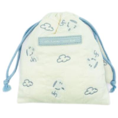 Marimo Craft SNOOPY Plush Drawstring Bag, White, Approx. W170 X H200mm (SPCQ-461)