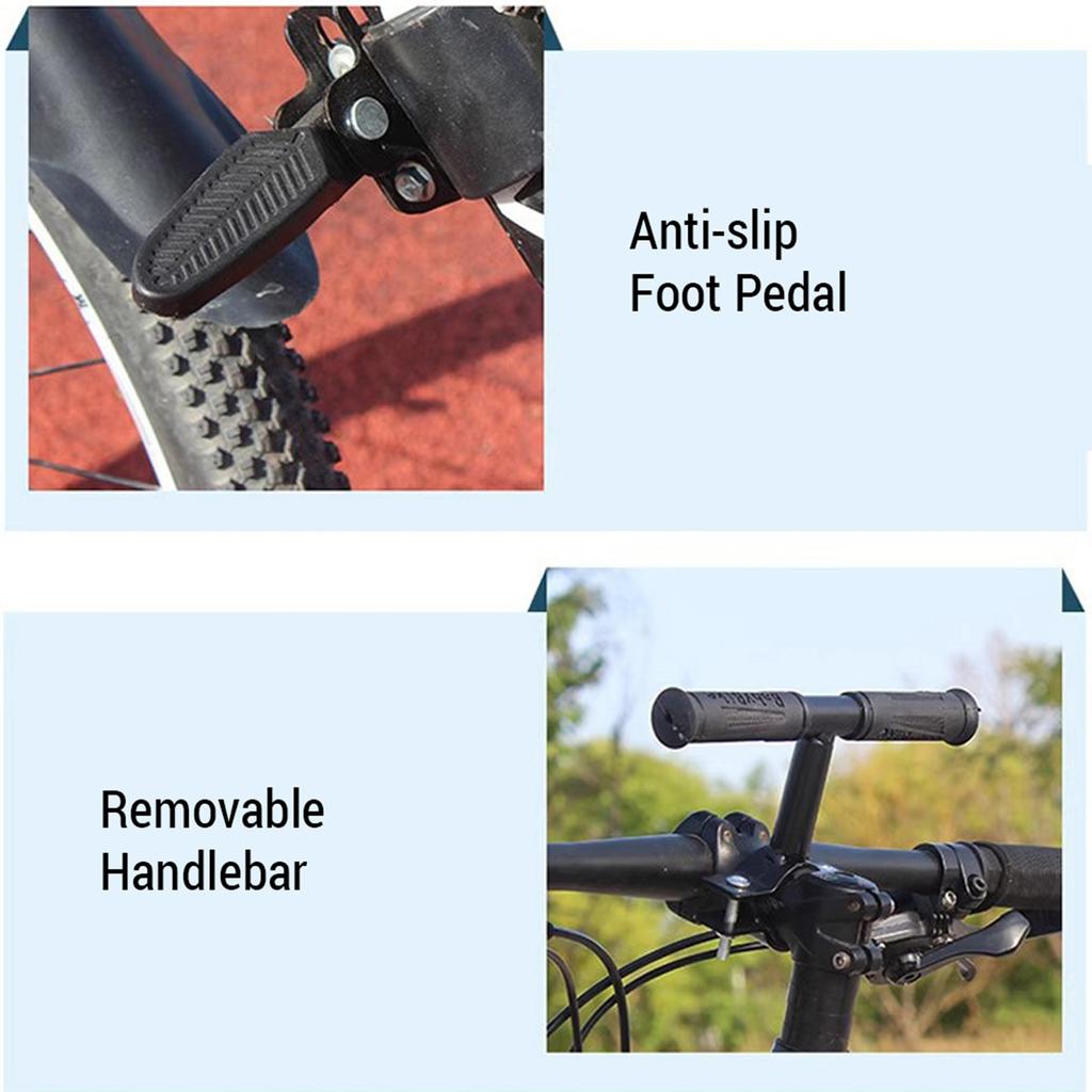 Front Mounted Bicycle Seats with Handlebars and Foot Pedals for Kids Children