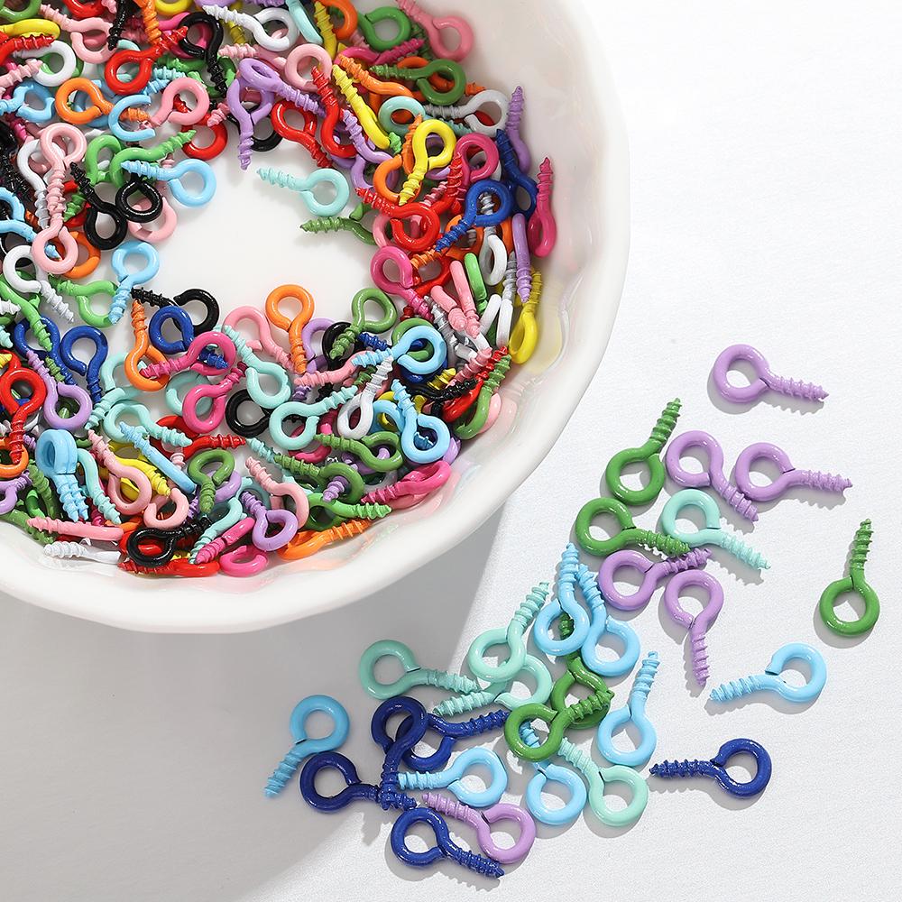 200pcs/100pcs Small Eyes Pins Nail Screw Tiny Mini Sheep Eyepins Hooks Clasp Eyelets for Charms Pendant Jewelry Making DIY