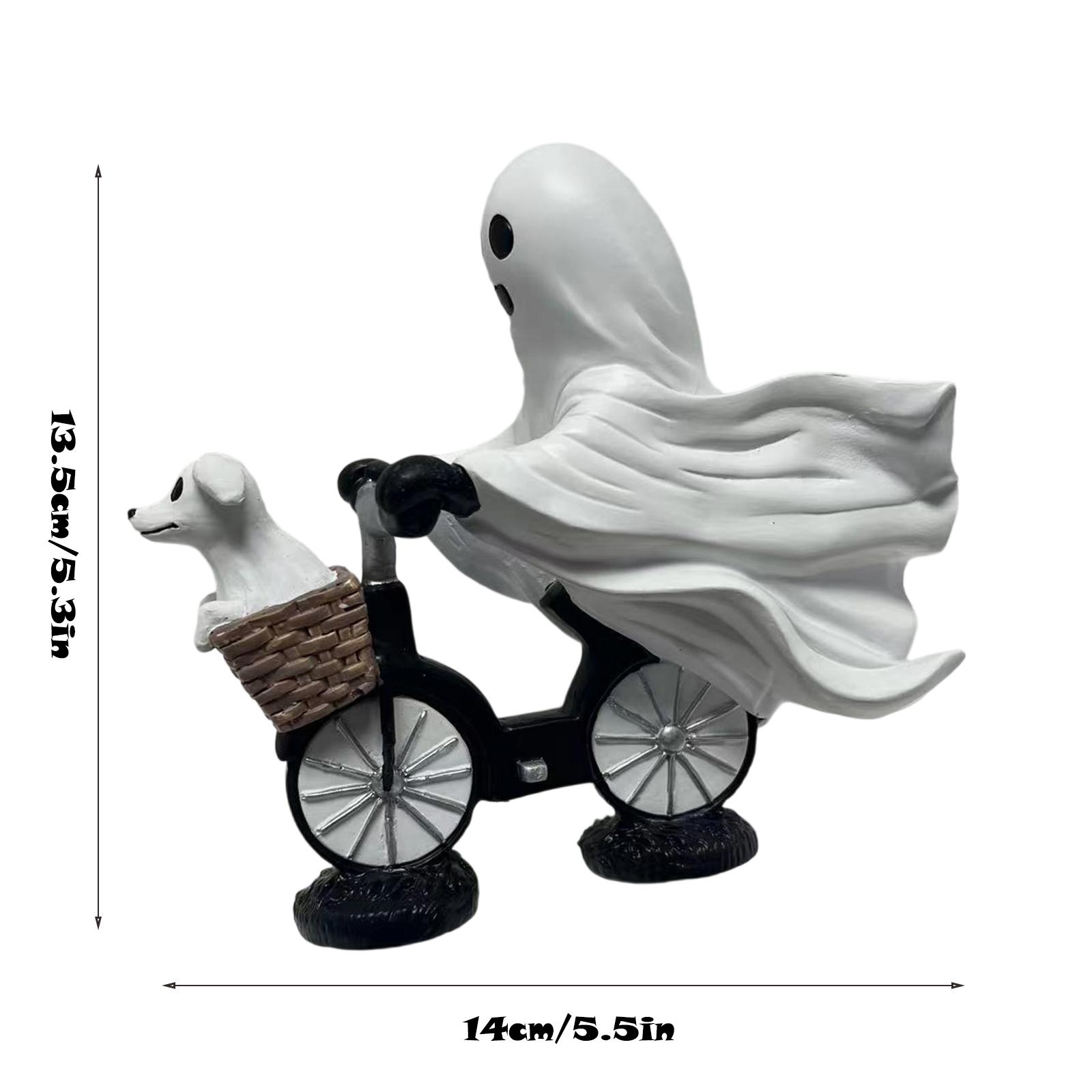 

2025 New Halloween Bike Ornaments Gift Holiday Decoration Suitable For Atmosphere Ornaments Decoration Funny Ghost Figurines One Size