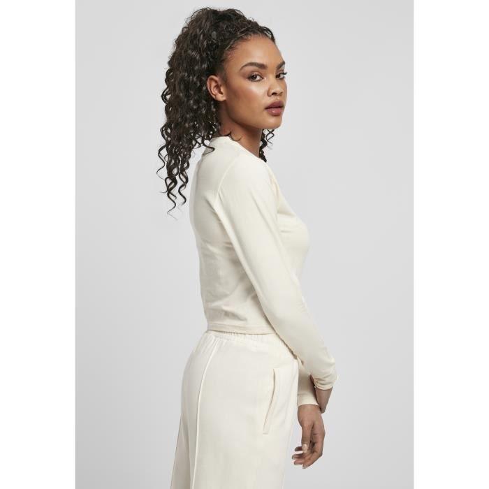 T-shirt manches longues femme grandes tailles Urban Classics organic - blanc