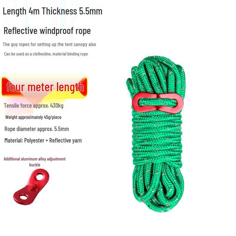 Reflective Wind Rope for Camping Tents - 4mm & 6mm Guy Rope