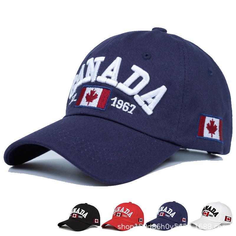 Baseball Cap Embroidery Maple Leaf Neutral Cap Korean Version Casual Hat Hip Hop Hat Men's and Women's Sun Hat Fast Selling Korean Style