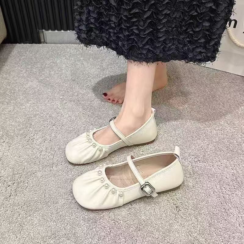 Retro Xiaoxiangfeng Silver Mary Jane Women's Shoes 2025 Spring and Summer New Light Mouth Soft Sole Single Shoes with Skirts Evening Shoes