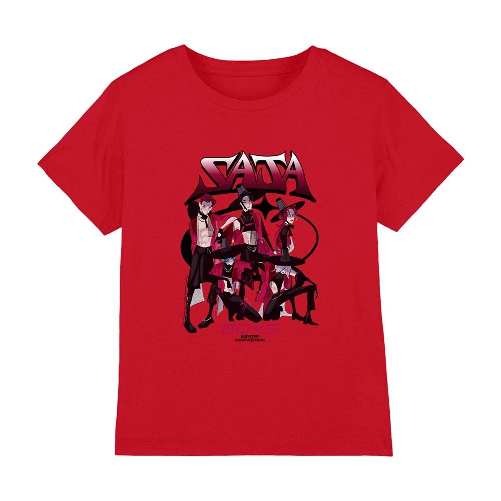 

Kpop Demon Hunters Saja Boys Demon Group Kids T-shirt 5-13 Years, Red 160