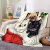 Christmas Kittens Santa'S Hat Blanket Soft Throw Blanket For Home Bedroom Bed Sofa Travel Office Solid Christmas Blanket