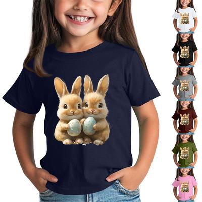 Children's Short Sleeve Neck T-Shirt Animal Print Daily Casual Top