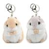 1 Pcs Cartoon Key Cute Soft Hamster Keyrings Faux Rabbit Fur Pompom Fluffy Trinkets Car Pendant Ring Holder Accessories