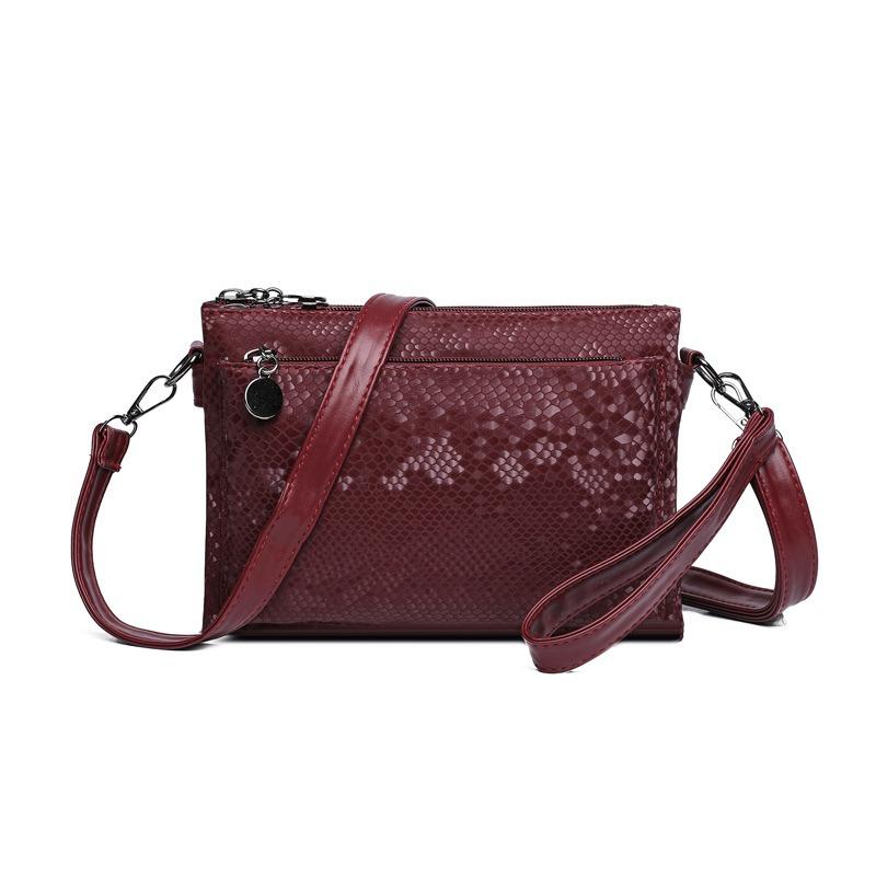 Damväska ny flerskiktad myntmobilväska trendig mode enkel handväska pendlar axel budbärare väska