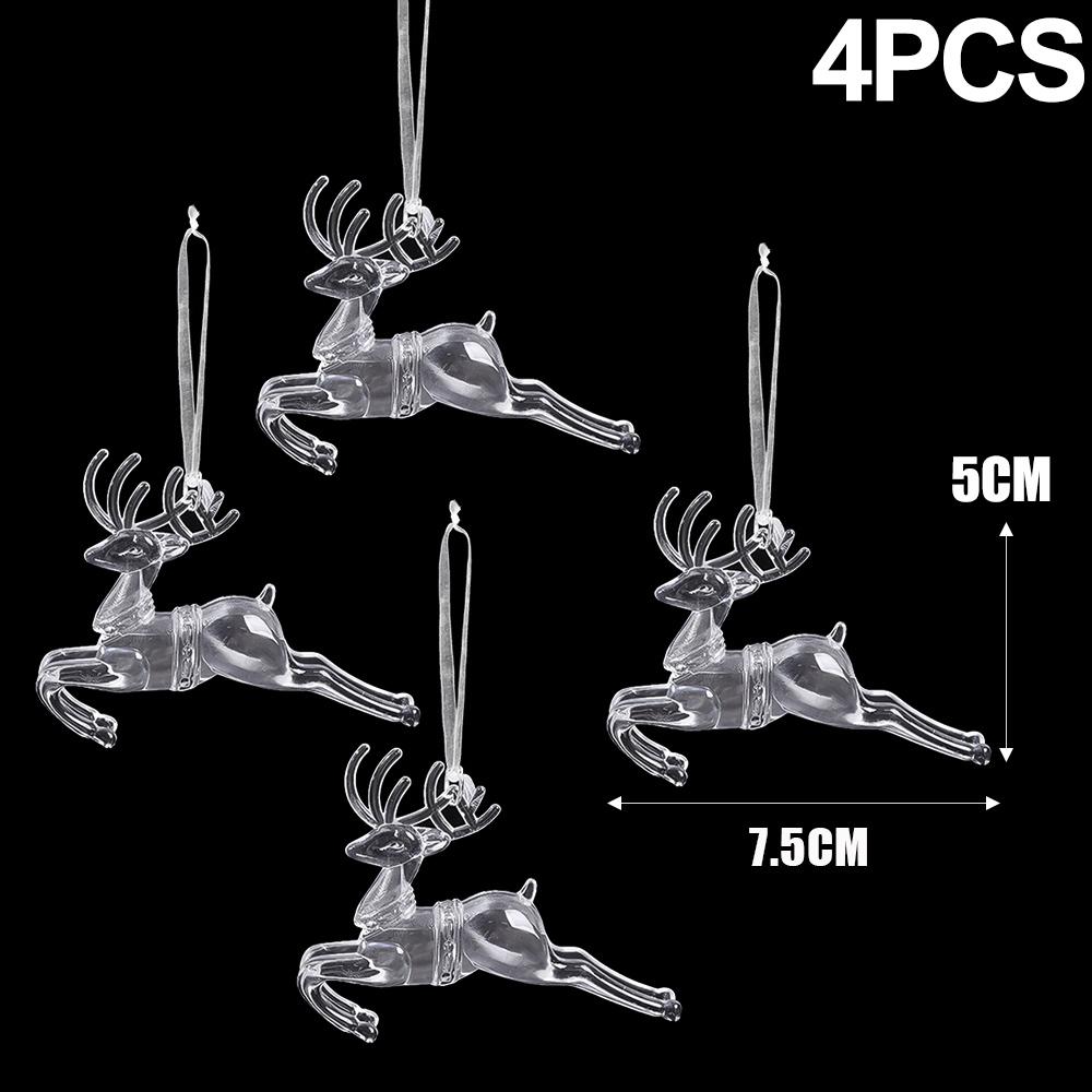 Clear Crystal Snowflake Icicle Pendants Acrylic Shiny DIY Christmas Tree Hanging Ornament Navidad New Year Party Home Decoration