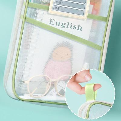 NEW Transparent Stationery Storage Folder Thickened Mesh Zipper File Packaging A4 Size School Office Supplies Travel Storage Bag
