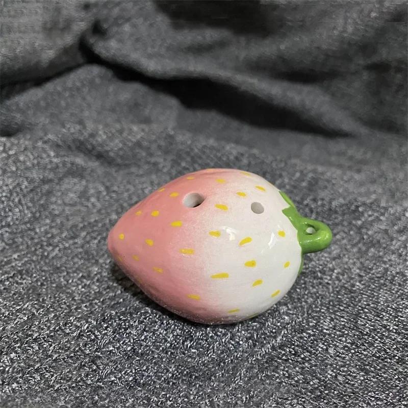Strawberry Fruits Ocarina 6 Holes Creative Gradient Color Students Ceramics Handmade Ac Tone Orff Instruments For Beginners