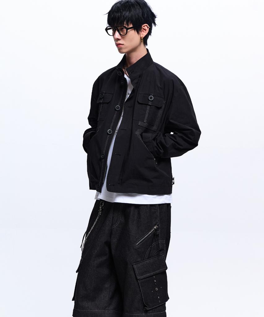 Rssc Denim Mixed Cotton Field Jacket - Black