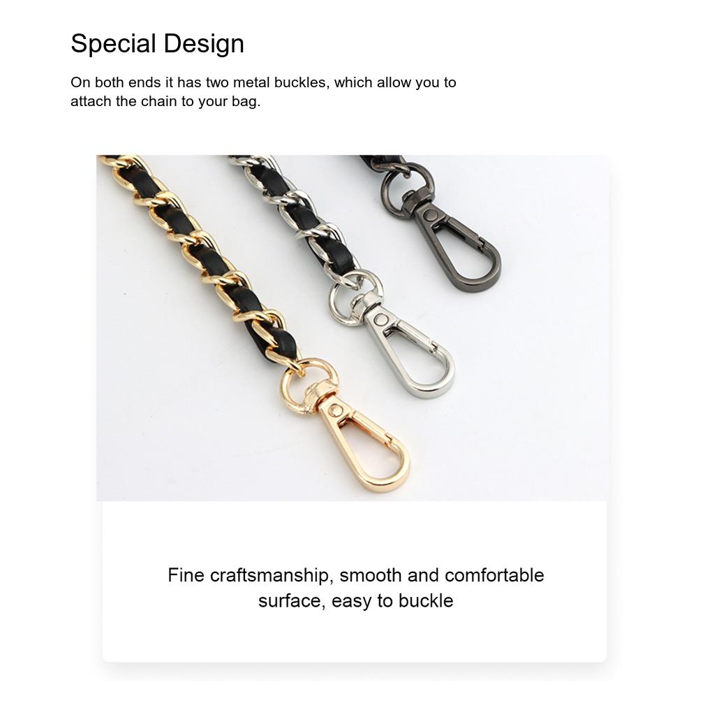Bag Chain Leather Belt Shoulder Strap Metal Buckle Extension Girl Women Handbag Messenger Crossbody Purse Accs