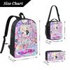3Pcs Needy Girl Streamer Overload School bags Set for Kids Pen Bags Backpack Sets with Lunch Box For School Students Daypack