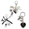 Fashion Big Heart Bowknot Keychain Decorations Keyring Hanging Ornament