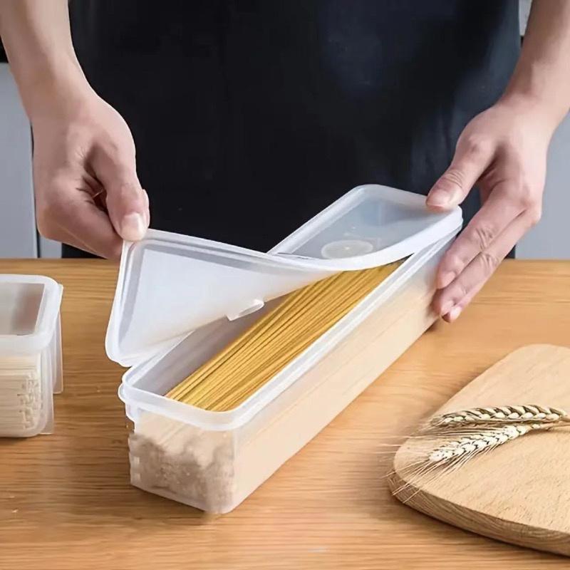 4 Stück Lange Behälter zur Aufbewahrung von Lebensmitteln, Ideal zur organisierten Aufbewahrung von Lebensmittelzutaten im Kühlschrank, Küchenutensilien.