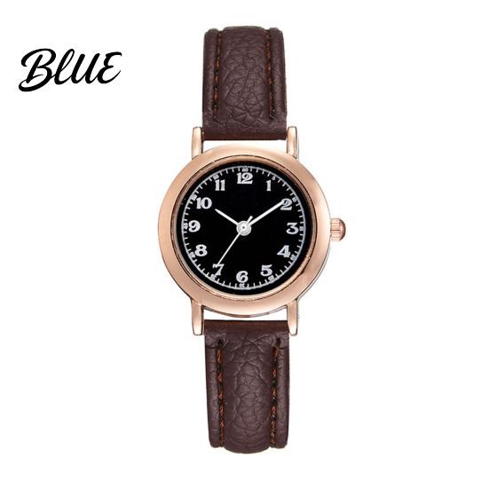 Lightweight Ladies Watch Women Round Dial with Faux Leather Strap