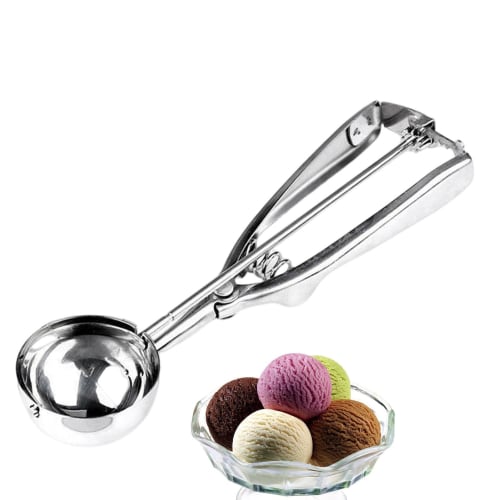 Stainless steel ice cream spoon, ice cream scoop, silver ice cream scoop, mashed potato food spoon, sturdy and convenient, multi-functional, for resta