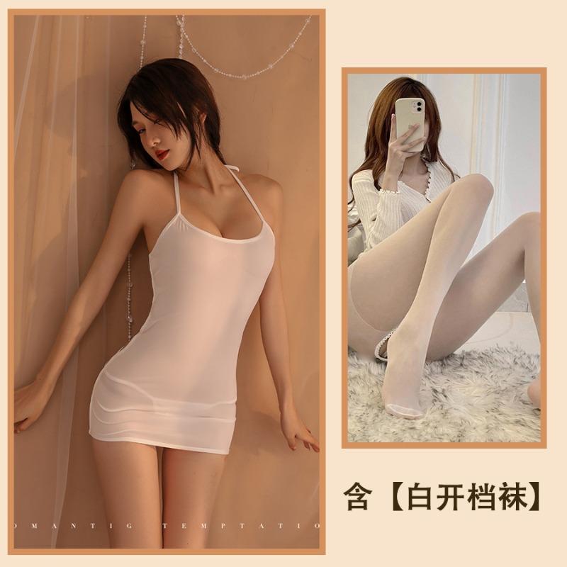 Sexy lingerie pajamas halter tight nightgown suspenders uniform seduction suit