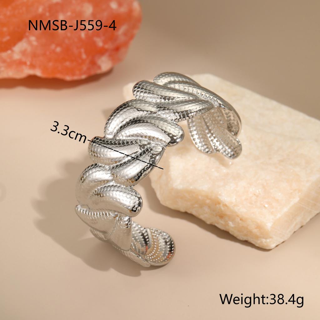 GEMCHIC Women's Fashion Geometric Open Cuff Bracelet Stainless Steel Gold & Silver Plated Luxury Statement Jewelry