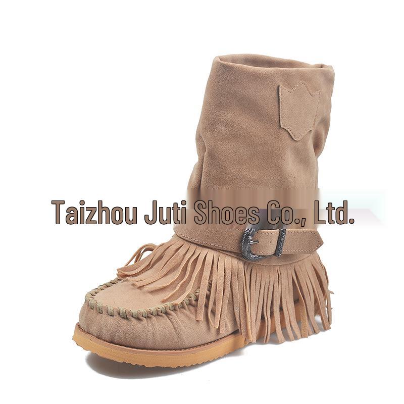 Autumn 2021 Women's Mid-Tube Flat Boots