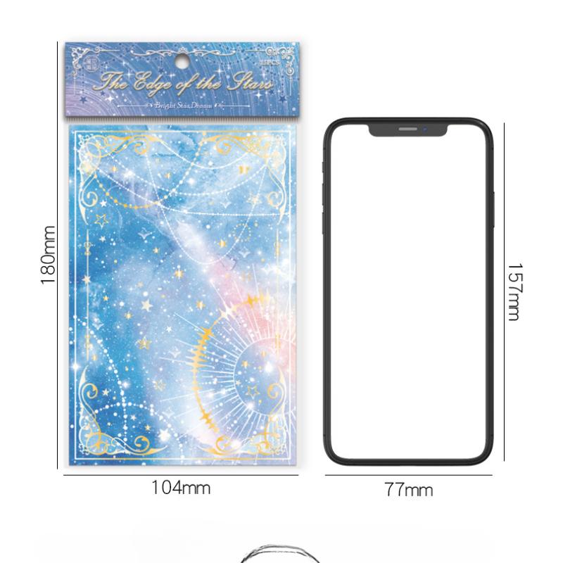 15pcs/set Retro Magic Hand Ledger Decoration Handmade Background Card Ins Colorful Hot Stamping Collage Card DIY Decor Paper