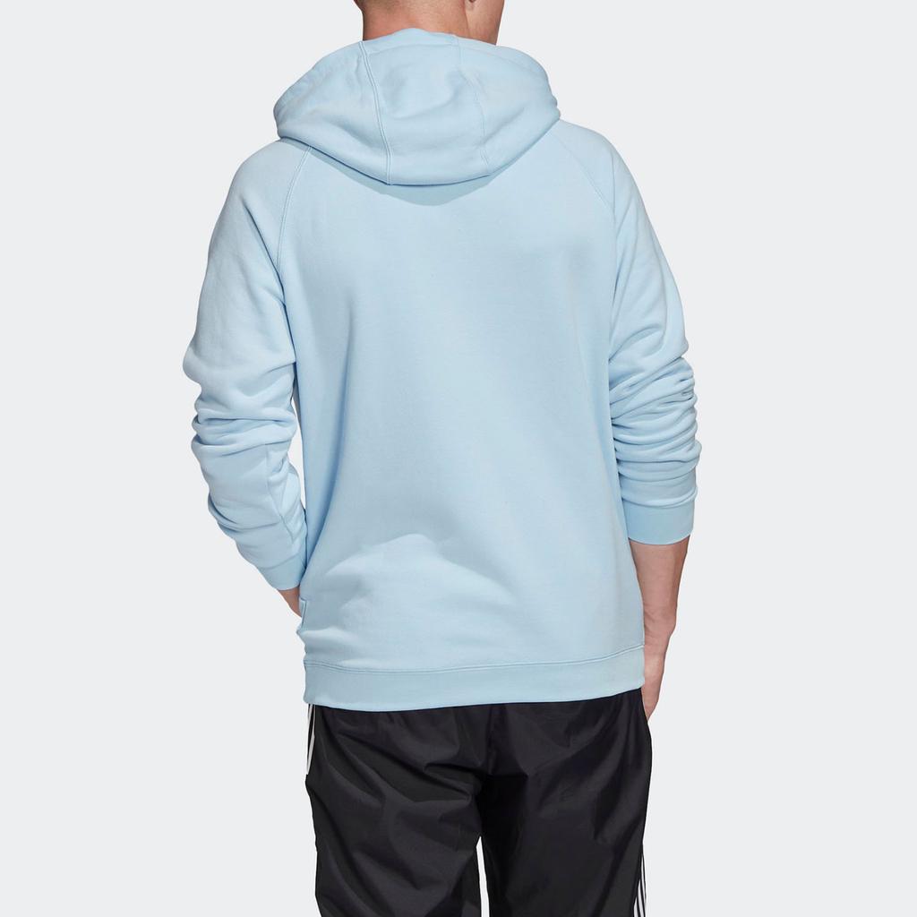 Adidas Originals Clover Fleece Print Hoodie Men Tops Light-Blue FM9915