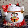 Chat porte-bonheur Maneki Neko en céramique japonaise de 4,5 pouces, décoration de la maison, ornements, cadeaux d'affaires, tirelire, chat porte-bonheur, artisanat Feng Shui