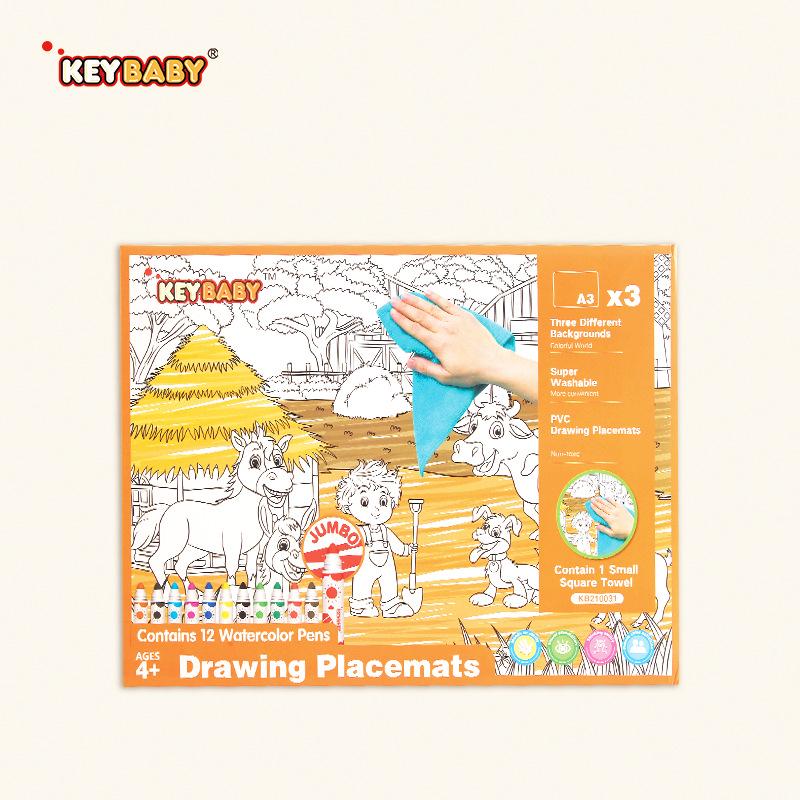 Keybaby Sihirli Su Çizim Kitabı: Çocuklar İçin Anında Ortaya Çıkan Renk Değiştiren Eğitici Kitap