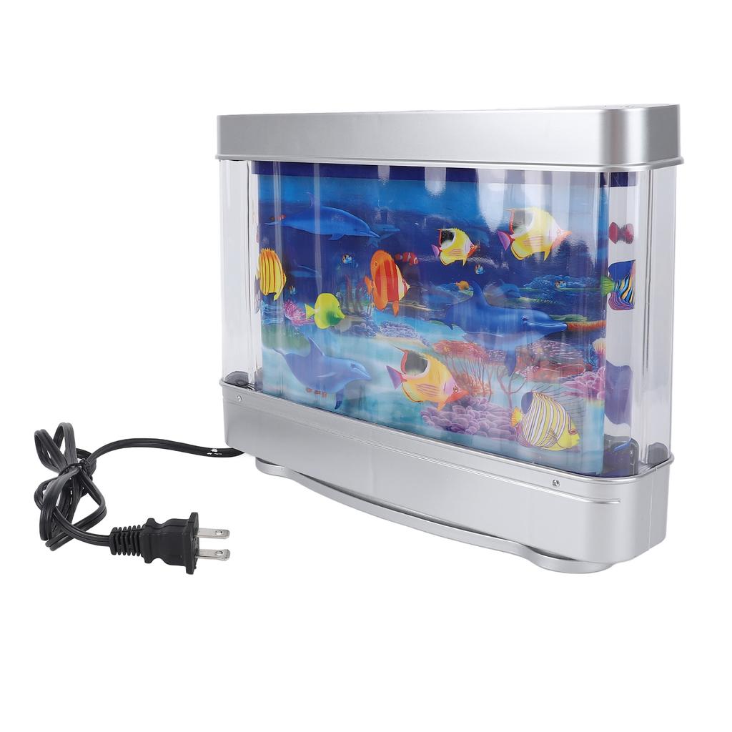 Artificial Fish Tank Decorative Lamp Lifelike White Light Aquarium Desk Lamp Night Light with Moving