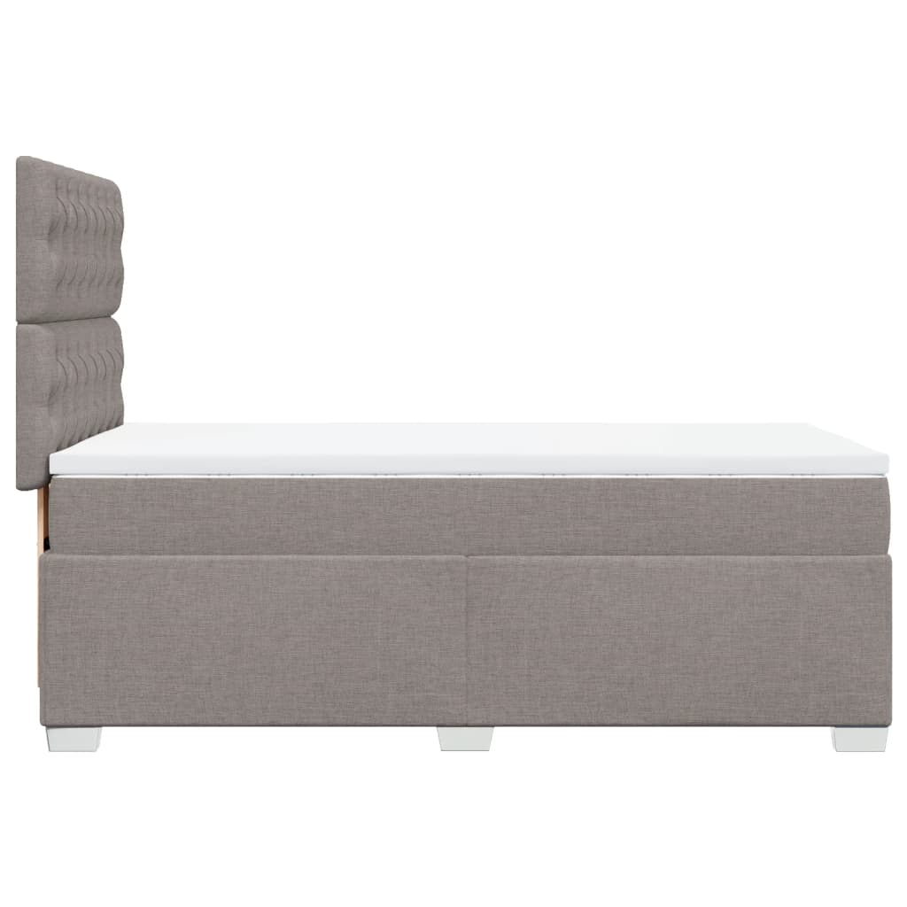 Box Spring Bed with Mattress Taupe 100 x 200 cm Fabric