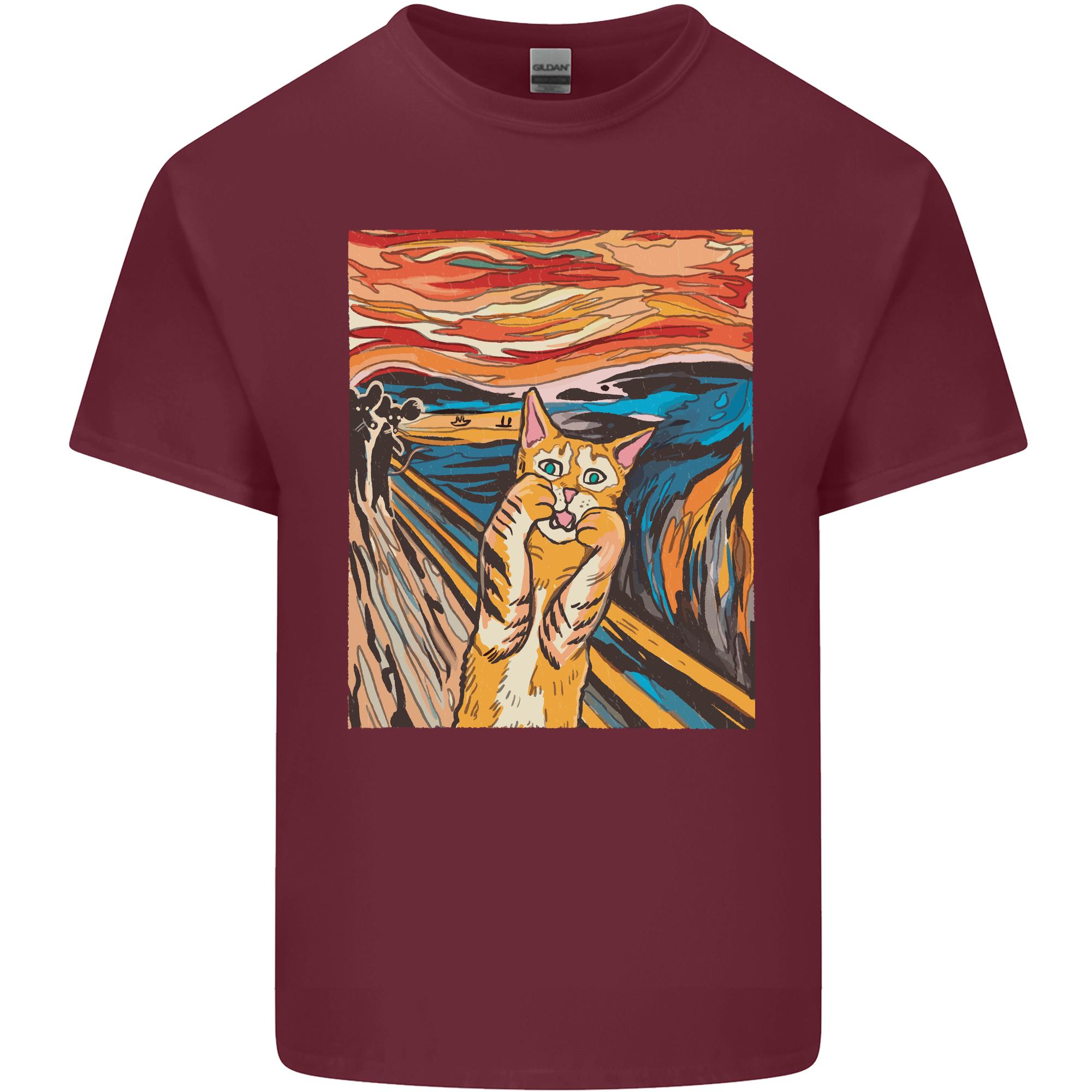 Cat Scream Painting Parody Unisexs Light Cotton TShirt S