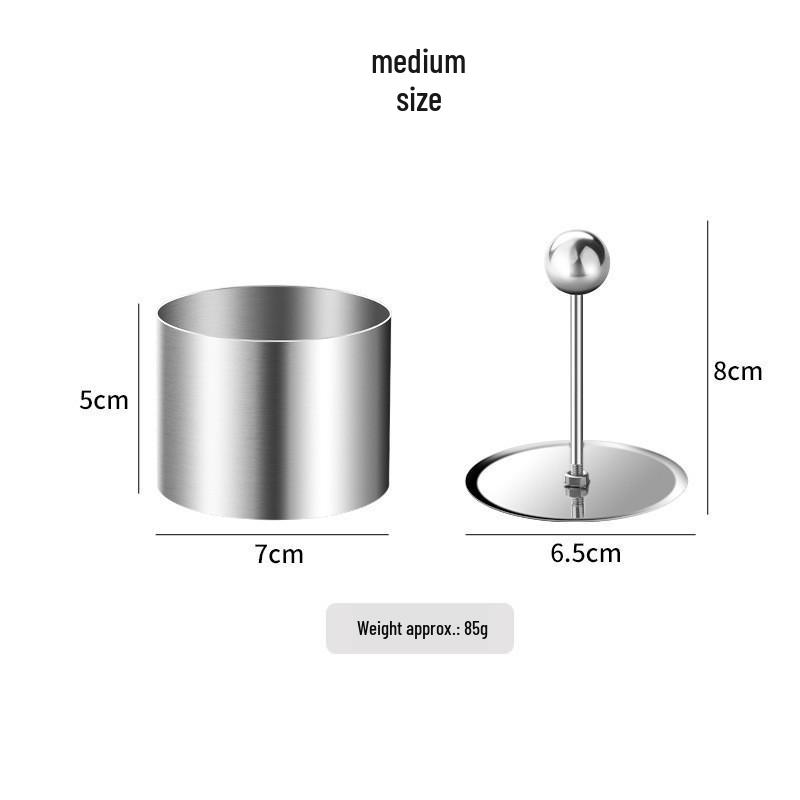 Stainless Steel Round Cold Dish Mold Set - 3-Piece for Creative Kitchen Plating and Decoration.